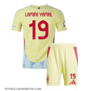 Spanien Lamine Yamal #19 Replika Bortatröja Barn EM 2024 Kortärmad (+ Korta byxor)